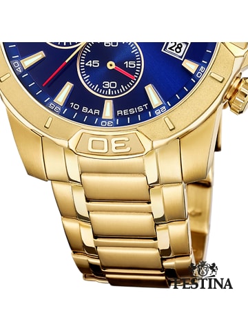 Festina Chronograph-Armbanduhr Festina Timeless Chronograph gold groß (ca. 45mm)