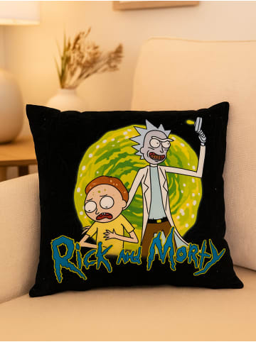 Rick and Morty Rick and Morty Kissen Sitzkissen Zierkissen Kopfkissen 30x30 cm in schwarz