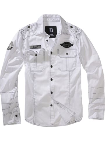 Brandit Hemd "Luis Vintage Shirt Long Sleeve" in Weiß