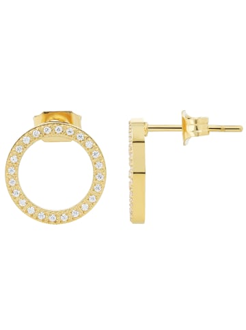 Adeliás Damen Ohrringe – Ohrstecker aus Edelstahl mit Strass Steinchen in gold