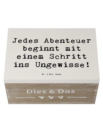 Mr. & Mrs. Panda Truhe Spruch Ungewissheit akzeptieren mit Spruch in Weiß