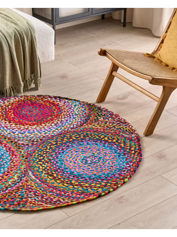 Beliani Kurzflor LADIK in Bunt/Rot - (W) 140 x (H) 1.2 x (L) 140 cm