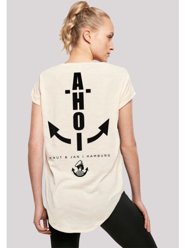 F4NT4STIC Long Cut T-Shirt Ahoi Anker Knut & Jan Hamburg in Whitesand