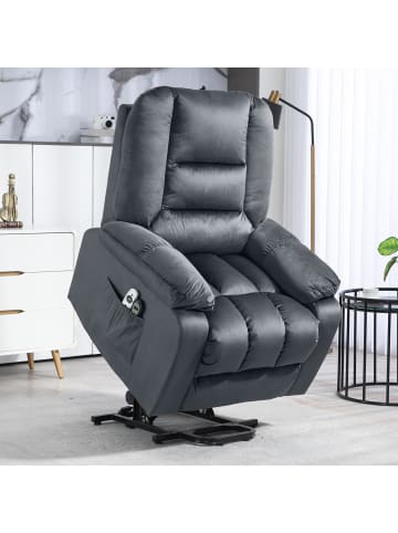 HOMCOM Fernsehsessel mit Aufstehhilfe-85L x 94B x 107H cm-Grau