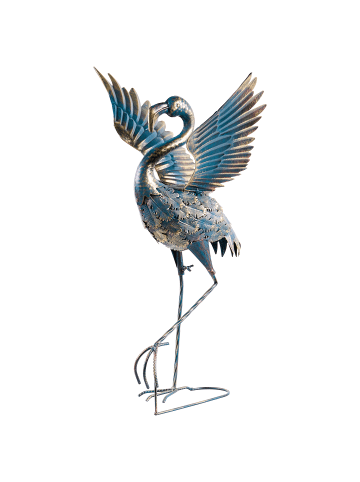 Beliani Gartenfigur KALIBO in Blau/Messing - (W) 25 x (H) 65 x (L) 50 cm