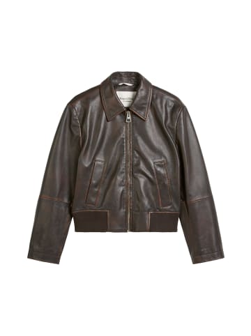Marc O'Polo Lederblouson regular in Dark Chocolate