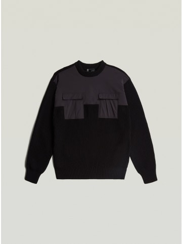 G-Star Raw Woven Mix Knit Pullover dk black