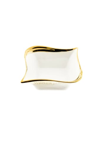 COFI 1453 5er Snackset "Cerezlik" - 4 Snackschalen aus Porzellan mit Gold in Gold