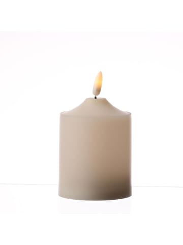 MARELIDA LED Kerze für Außen flackernd Timer H: 12,5cm in creme