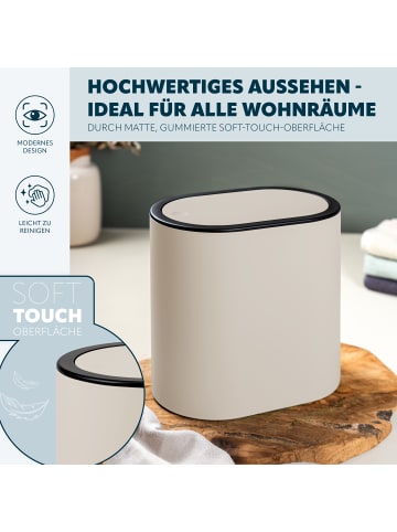 eluno ovaler Kosmetikeimer mit Softtouch-Oberfläche, 6 Liter