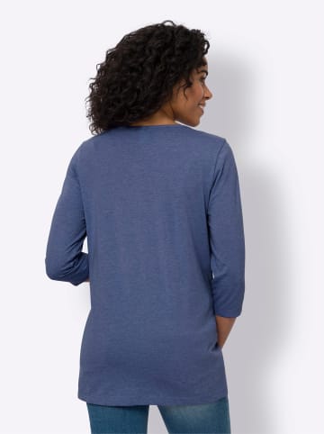 Sieh an! Longshirt in royalblau-meliert