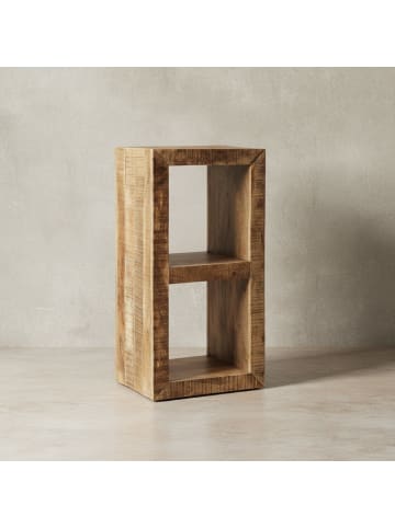 KADIMA DESIGN Holzregal EWA, rustikales Standregal im Vintage-Shabby-Look in Beige