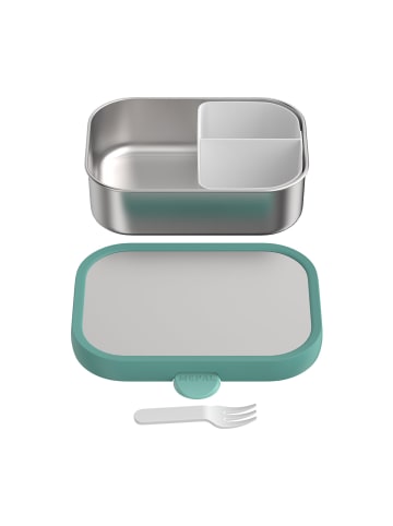 Mepal Edelstahl-Brotdose mit Gabel Campus in 18 x 13 cm in Cool Mint
