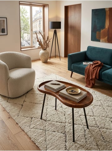 KADIMA DESIGN Couchtisch WL5.669 71x51x40 cm massiv Sofatisch Nierenform