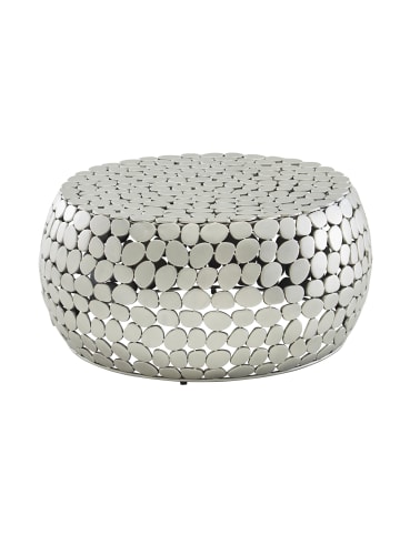 KADIMA DESIGN Couchtisch Metall Silber 66x66x32 cm Sofatisch Aluminium, Design