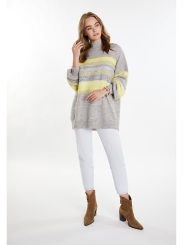 IZIA Damen Pullover in Grau Mehrfarbig