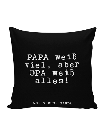 Mr. & Mrs. Panda Deko Kissen PAPA weiß viel, aber... mit Spruch in Schwarz