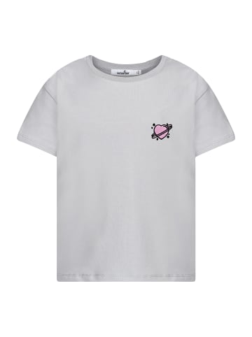 SATURNDAY T-Shirt mit Herz-Stickerei in Grau