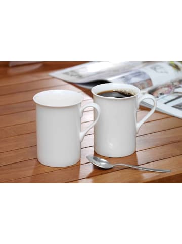 Ritzenhoff & Breker 6er Set Kaffeebecher mit Unterteller Bianco 300 ml weiß in weiß