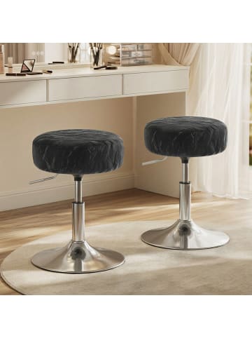 VASAGLE 2er-Set: Barhocker in Tintenschwarz - (B)38 x (H)(44-60) x (T)38 cm