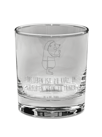 Mr. & Mrs. Panda Whiskyglas Igel Wein mit Spruch in Transparent