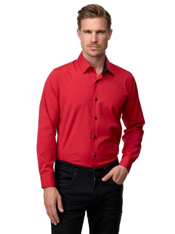 Rusty Neal Business Hemd Slim Fit Premium Cotton-Stretch in Rot