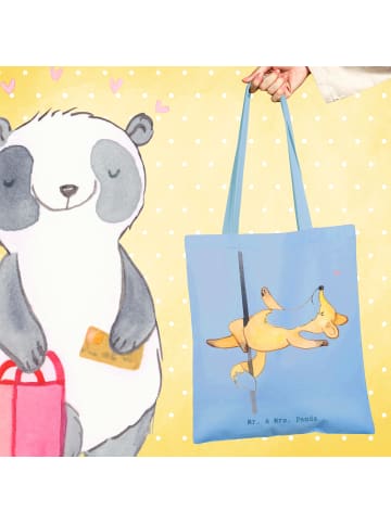 Mr. & Mrs. Panda Jutebeutel Fuchs PoledanZeichen ohne Spruch in Sky Blue