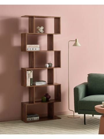 Beliani Bücherregal VALDOSA in Braun - (W) 70 x (H) 191 x (L) 24 cm