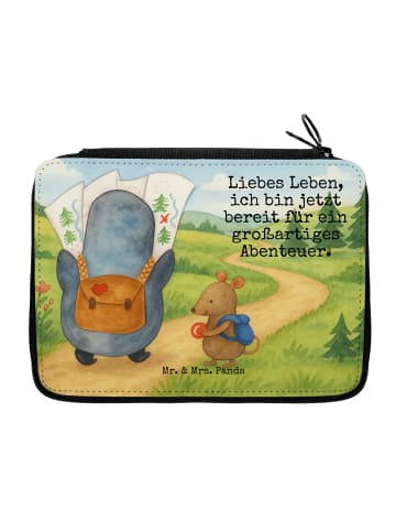 Mr. & Mrs. Panda Mäppchen Pinguin & Maus Wanderer Design mit Spruch in Weiß