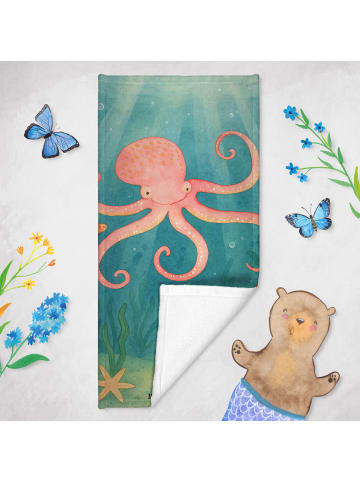 Mr. & Mrs. Panda Strandtuch Tintenfisch Design ohne Spruch in Weiß