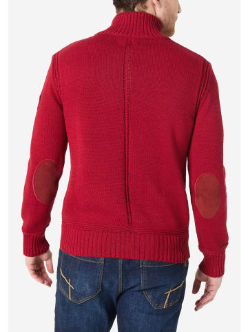 Timezone Hochwertiger Strickpullover mit Reißverschluss-Details in Rot