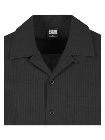 Urban Classics Urban Classics Herren Relaxed Seersucker Short Sleeve Shirt in black