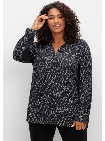 sheego Baumwollbluse in schwarz-gemustert