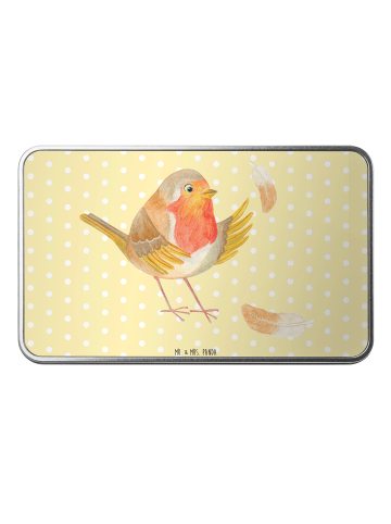 Mr. & Mrs. Panda Teedose Rotkehlchen Federn ohne Spruch in Gelb Pastell