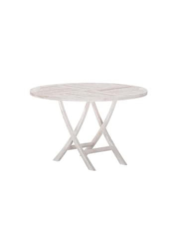 ebuy24 Gartentisch Kenya Whitewash 120 x 120 cm