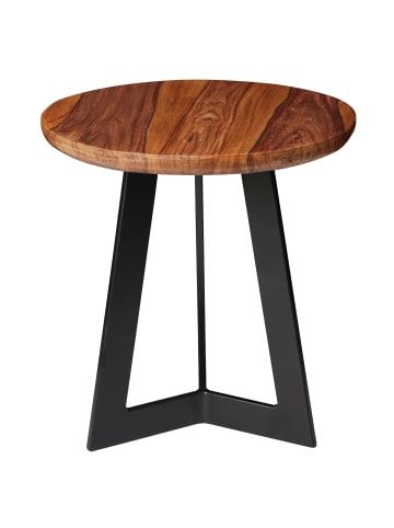 FineBuy Beistelltisch in Braun / Sheesham / 35x35x37