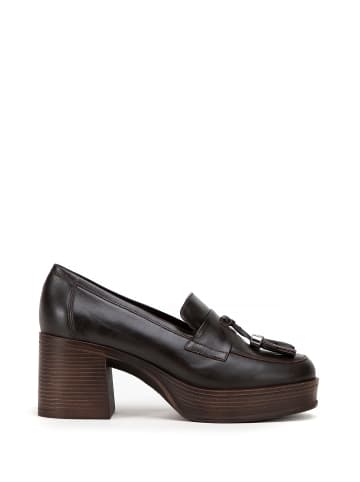 Wittchen Women's black leather block heel court shoes I WITTCHEN in Brown