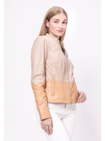 JILANI Damen Lederjacke in Camel Braun