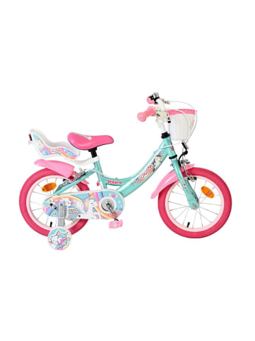 Volare Kinderfahrrad  Unicorn 14  Zoll ohne Rücktrittbremse in grün