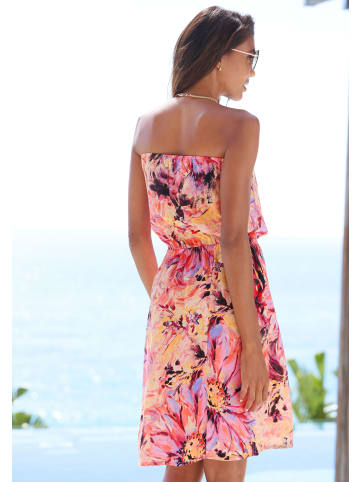 LASCANA Bandeaukleid in pink bedruckt