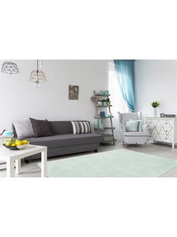 Kayoom Hochflor Teppich Bali 110 in pastellblau - rechteckig