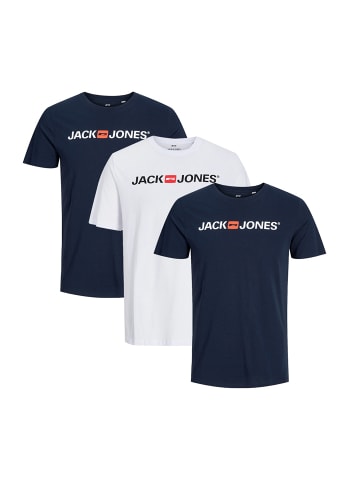 Jack & Jones T-Shirt Basic in Blau / weiß