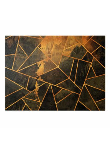 WALLART Leinwandbild Gold - Onyx mit Gold in Schwarz