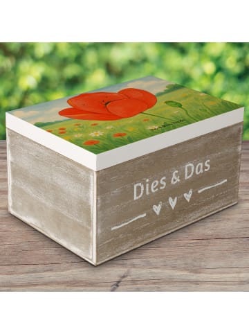 Mr. & Mrs. Panda Erinnerungsbox Blume Mohnblume Design ohne Spruch in Weiß