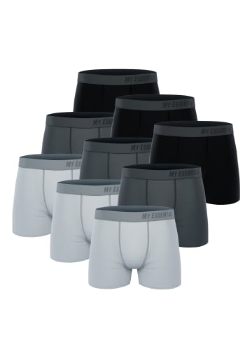 Unbekannt Boxershorts My Essential 9 Pack Boxers Cotton Bio in Anthrazit Melange 3080