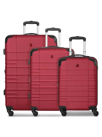Wenger Amplar Evo 4 Rollen Kofferset 3-teilig mit Dehnfalte in ruby