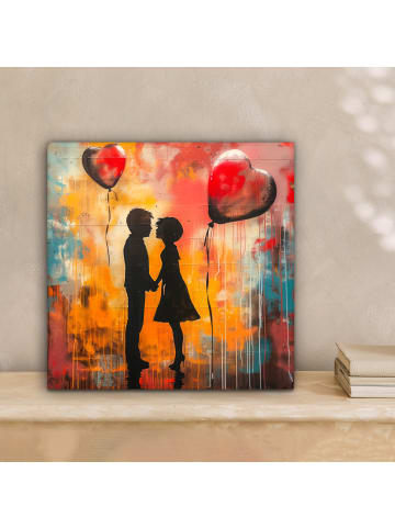 MuchoWow Leinwand Bilder Silhouette Liebe