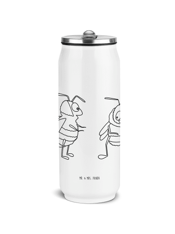 Mr. & Mrs. Panda Trinkflasche Bienen Paar ohne Spruch in Weiß