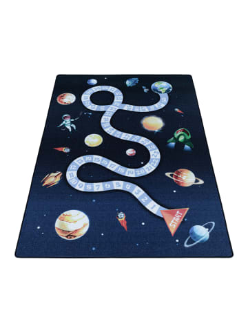 KADIMA DESIGN Teppich Kinder Flachgewebe Weltraum rutschfest Kinderzimmer
