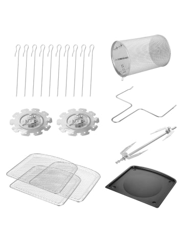 Emerio AF-121914 XXXL-Air-Fryer, 13 Liter Heissluft Fritteuse Multi-Ofen mit Drehspieß